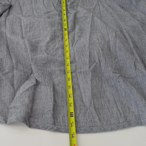 Ellison Stripe Button-Up Cropped Top Black/Blue Women Size S Short Sleeve FLAW - Picture 4 of 11